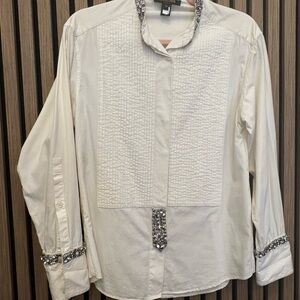 Roberto Cavalli White Embellished Blouse